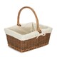 image 5 of Rectangular Unpeeled Willow Shopping Basket with White Lining White | White | L