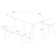 image 9 of Premium Corona 140cm Rectangular Dining Set with Table and 2 Benches - Grey or White Waxed Pine | White | White | One Size | 1