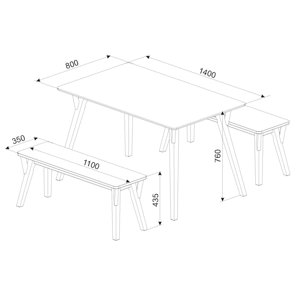 image 1 of Premium Corona 140cm Rectangular Dining Set with Table and 2 Benches - Grey or White Waxed Pine | White | White | One Size | 1