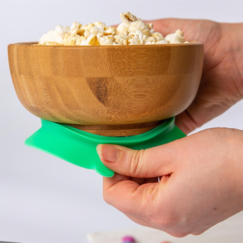 image 1 of Tiny Dining Children's Bamboo Suction Bowl - Green | Green | Green
