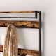 image 8 of HOMCOM Coat Rack with Bench and Shoe Storage, 4-in-1 Coat Stand with 15 Coat Hooks, 2 Fabric Drawers for Hallway, Living Room, Bedroom, Rustic Brown