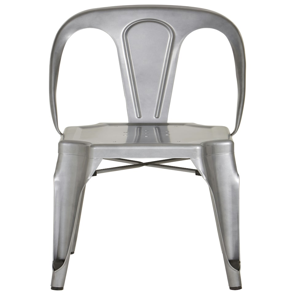 image 1 of Interiors by Premier Grey Chair with Metal Frame, Comfy Grey Outdoor Metal Chair, Effortless Cleaning Metal Chair