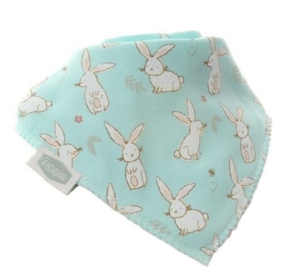 image 1 of Ziggle Baby Dribble Bib Bunnies | Pink | One Size | 1