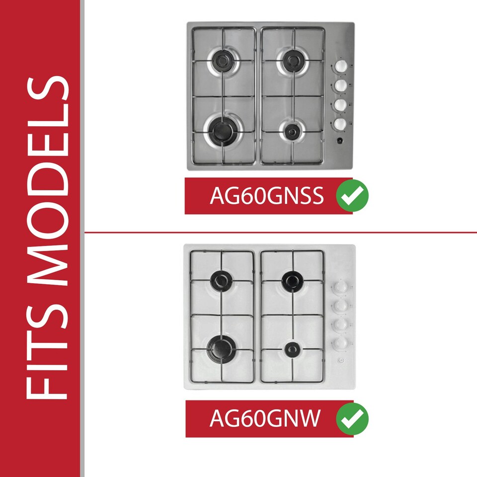 image 1 of SPARES2GO Pan Support Stand Burner Grate for Bush AG60GNSS AG60GNW Gas Hob Cooker x 1 460mm x 215mm