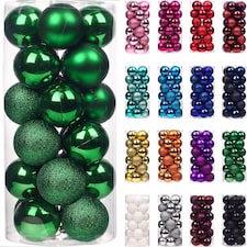 30mm/12Pcs Christmas Baubles Shatterproof Dark Green,Tree Decorations