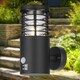 image 5 of Set of 2 Bloom - Black IP44 Outdoor Motion Sensor Wall Lights | Black | Clear | 2