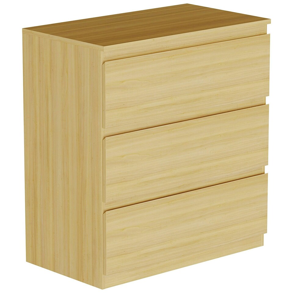 image 1 of Vida Designs Denver 3 Drawer Chest of Drawers Bedroom Storage, Pine
