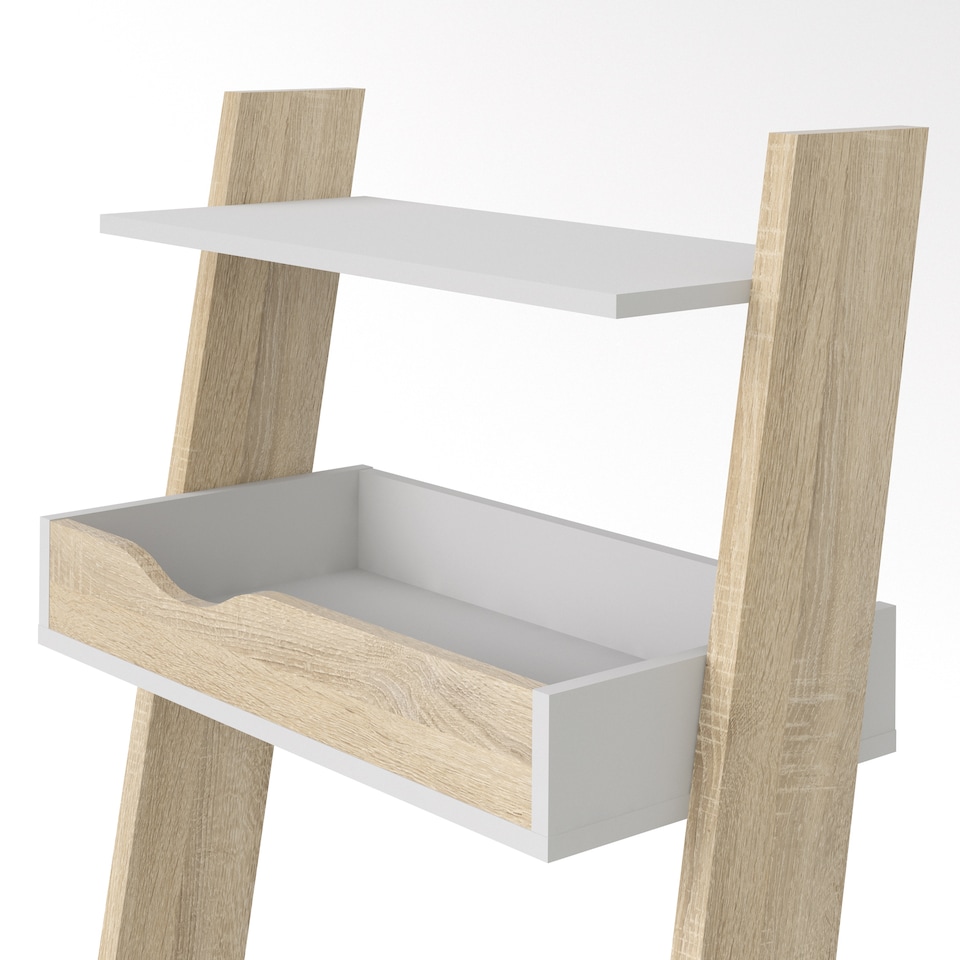 image 1 of Oslo Leaning Desk in White and Oak