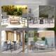 image 6 of Outsunny Folding Garden Chairs Set of 2, PE Rattan Garden Dining Chairs with Armrests, High Back and Steel Frame, Weather Resistant Outdoor Dining Furniture for Patio, Balcony, Grey