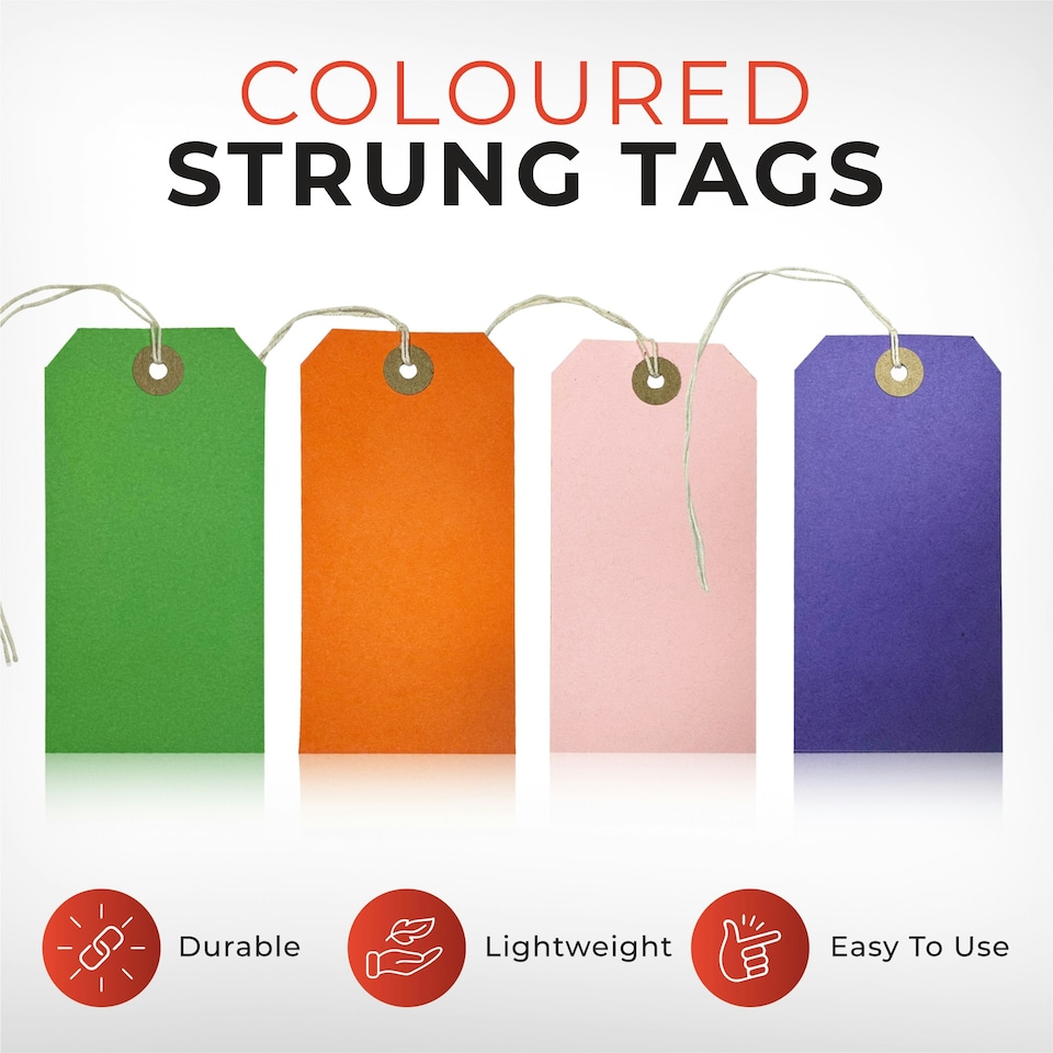 image 1 of Box of 1000 Purple Strung Tags 120mm x 60mm | Purple