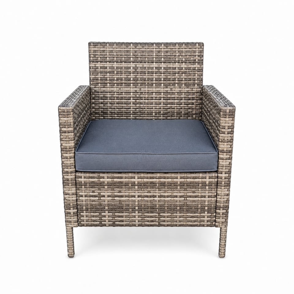 image 1 of Amazon Rattan Fire Pit Dining Set - Round Table with 4 Chairs | Grey