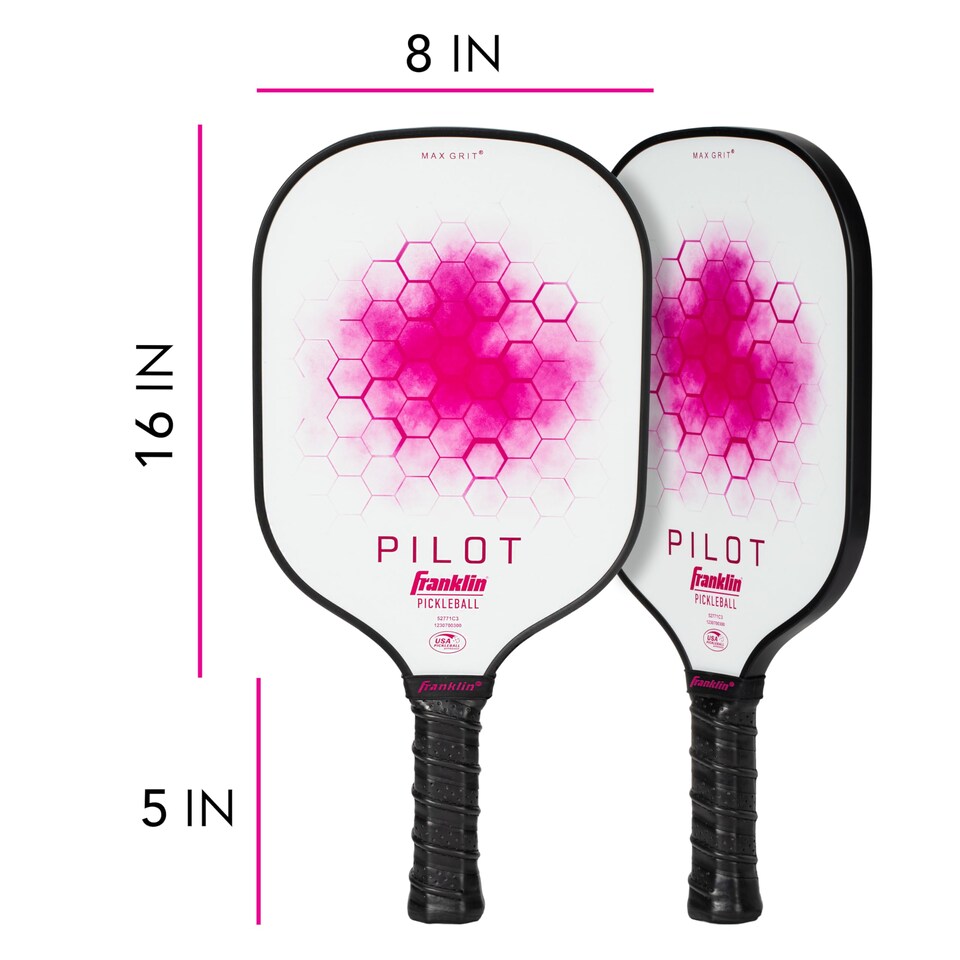 image 1 of Franklin Sports Pickleball Paddle - Pilot Polypropylene Core Racket - Official USA Pickleball (Usapa) Approved Paddle - Lightweight Pro Racket - Pink - 10mm Thick Core