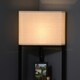 image 8 of HOMCOM Corner Modern Floor Lamp with Shelves for Living Room, Bedroom, Black