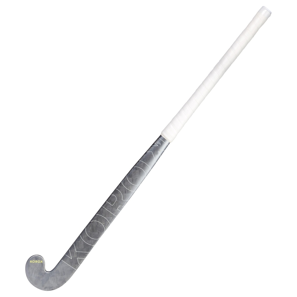 image 1 of Decathlon Adult Advanced 95% Carbon Low Bow Field Hockey Stick FH995 - Grey/Yellow