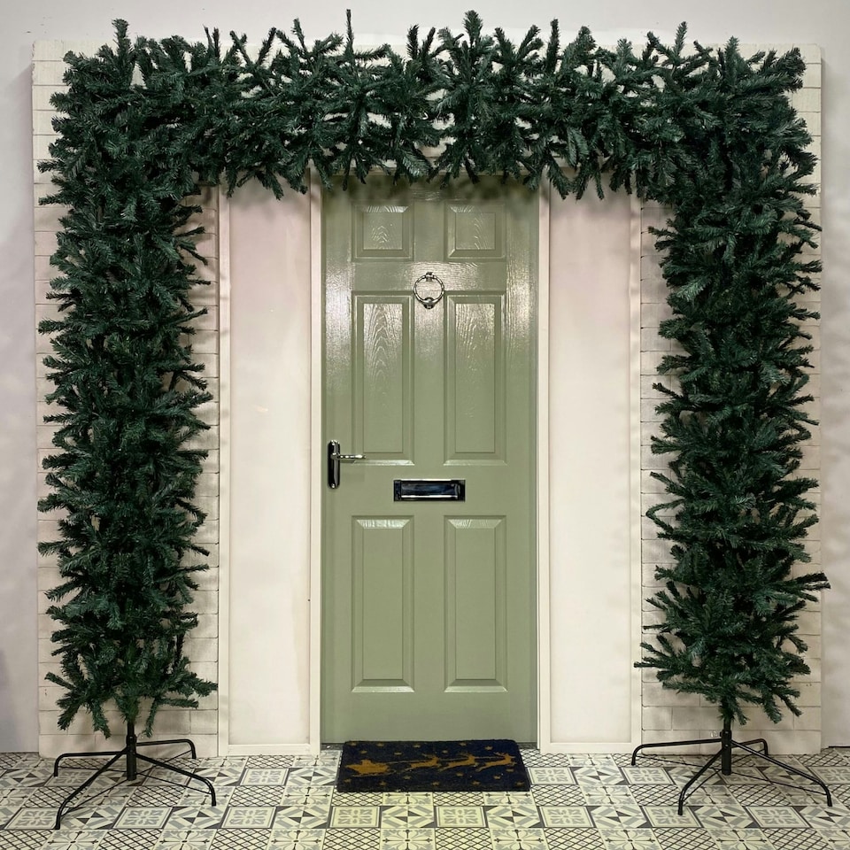 image 1 of 8ft (2.4m) Indoor Outdoor Artificial Christmas Tree Arch in Green