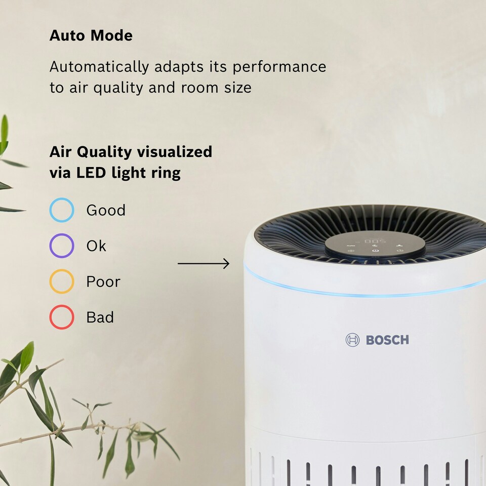 image 1 of Bosch Air 2000 Air Purifier for up to 37.5 m² - Removes efficiently Dirt with HEPA Filter, Smart Sensor, Quiet Mode - Suitable for Allergy Sufferers