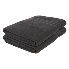 Nicola Spring Cotton Bath Sheets - 160cm x 90cm - Charcoal - Pack of 2