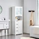 image 2 of Yaheetech Freestanding Bathroom Cabinet with Adjustable Shelf White White