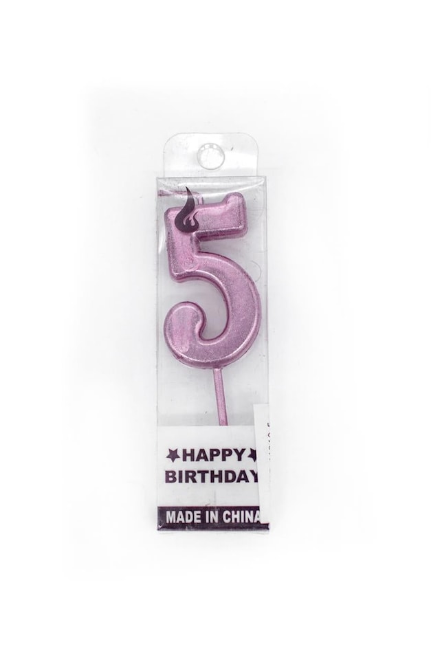 image 1 of Number Pink 5 Candle Birthday Wedding Anniversary New Year Party Cake Decorations Topper Girls,4.5 cm | Pink
