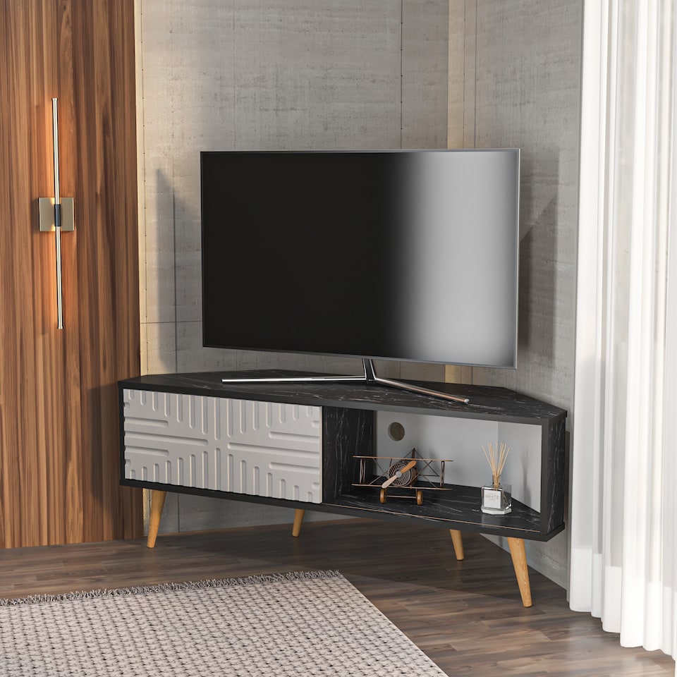 image 1 of Decorotika Modern Mora Corner TV Unit for TVs up to 63 inches