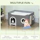 image 3 of PawHut Cat Cave with Fluffy Ball and Scratch Pad for Indoor Pets