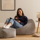 image 2 of Kingston Cord Adults Bean Bag Chair and Pouffe, Ready Filled Beanbag and Footstool Grey | Grey | Grey | 2