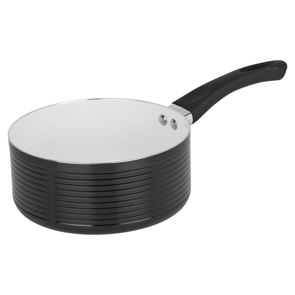 image 1 of 8Pcs Ribbed Aluminium Induction Hob Cookware Set Saucepans Pots Lids Frying Pans | Black | Black | 8