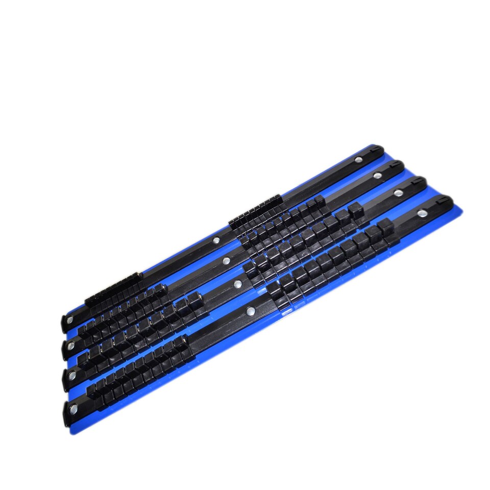 image 1 of Socket Holder Tray Rack Rail Storage 1/4" 3/8" and 1/2" Drive 80pc