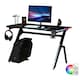 image 1 of HOMCOM Ergonomic Gaming Desk with Hook Cup Holder LED & Cable Management, Black