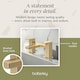 image 7 of Balterley Square Deck Mounted Bath Filler Tap with Dual Levers, Waterfall Spout | Copper | Brushed Brass | 1