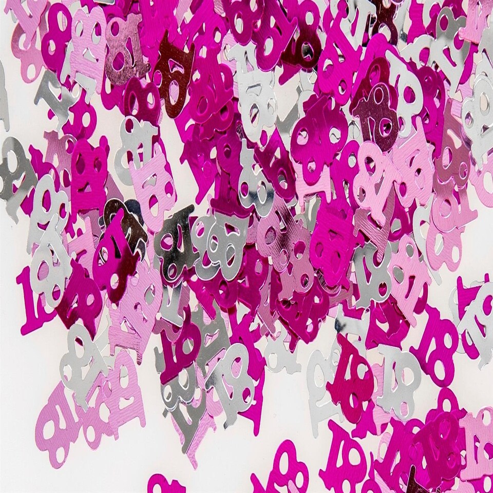 image 1 of 14g Pink Happy 18th Birthday Confetti