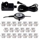 image 1 of Set of 20 - 30mm IP67 Warm White LED Decking Kit with Photocell | Chrome | Clear | 20