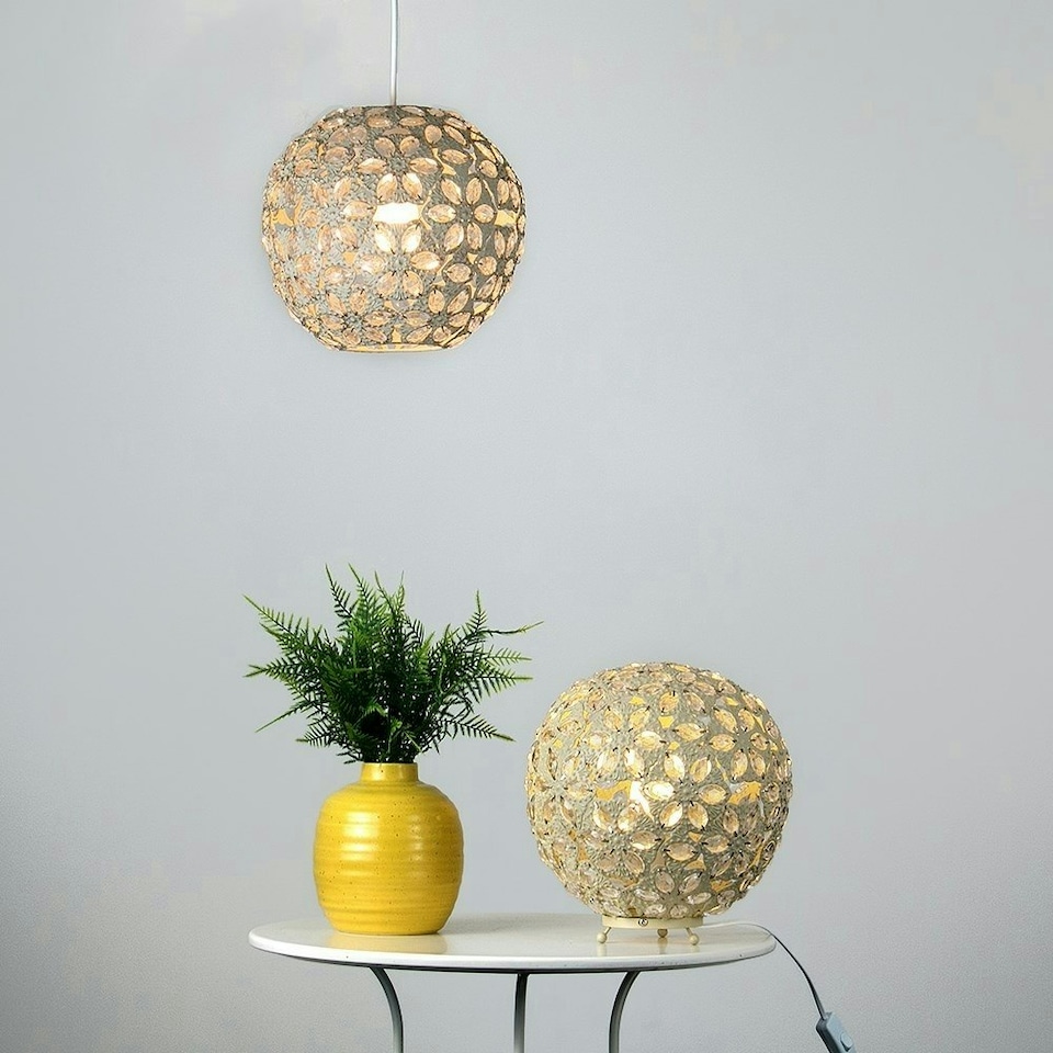 image 1 of ValueLights Moroccan Shabby Chic Cream Ceiling Pendant Shade