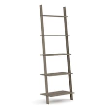 Corona Grey Ladder 5 Shelf Unit - Grey Wax Finish with Multi-Depth Shelving and Versatile Storage | Grey | Grey Wax | One Size | 1