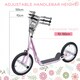 image 3 of HOMCOM Stunt Scooter, Kids Scooter with Big Wheels, Adjustable Height, Dual Brakes, for Ages 5+ Years | Pink