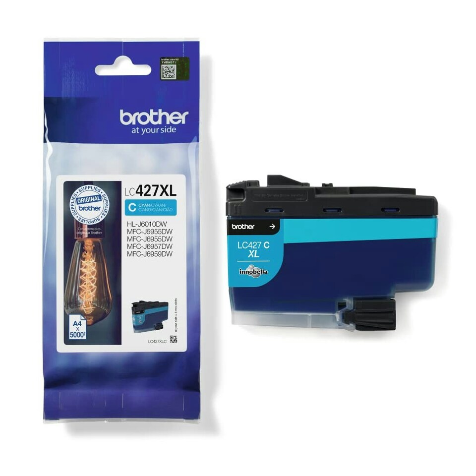 image 1 of BROTHER LC-427XLC Inkjet Cartridge, Cyan, Single Pack, High Yield, Includes 1 x Inkjet Cartridge, Genuine Supplies