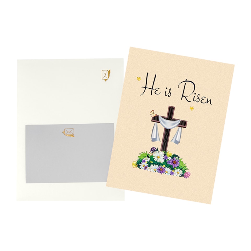 image 1 of “He Is Risen” Religious 3D Pop Up Easter Card