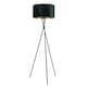 image 4 of ValueLights Camden Black Tripod Floor Lamp Black Velvet & Gold Shade | Black