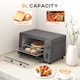image 3 of HOMCOM Mini Oven, 9L Countertop Electric Grill, Toaster Oven with Adjustable Temperature, Timer, Dishwasher Safe Baking Tray and Wire Rack, 750W, Grey