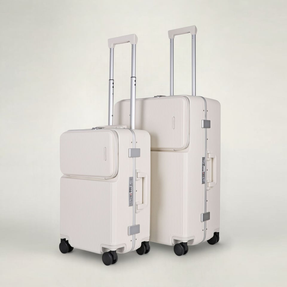 image 1 of 2 Piece Hard Shell Luggage Suitcase Set | 26' inch large Suitcase + 20’ inch Carry-On Suitcase