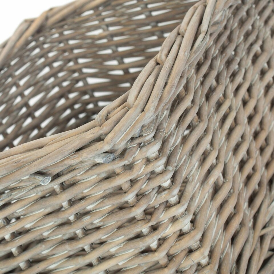 image 1 of Medium Wicker Grey Wash Storage Tray | Grey | Grey Wash