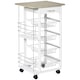 image 1 of HOMCOM Multi-Use Kitchen Island Trolley Baskets Racks Drawer Worktop Natural