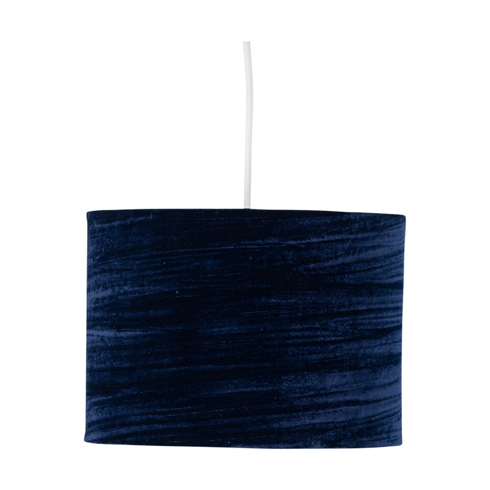 image 1 of Navy Blue Crushed Velvet 30cm Pendant Lightshade Blue