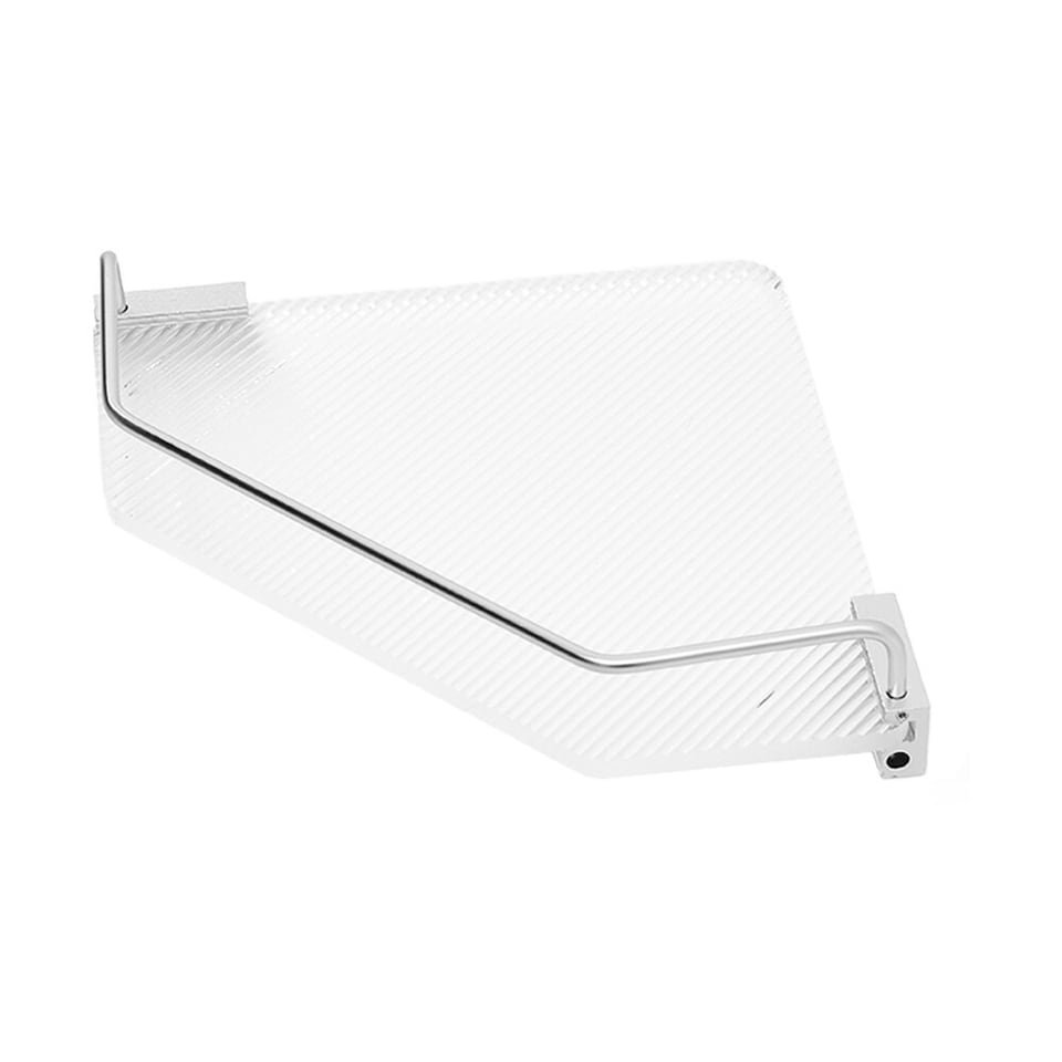 image 1 of Living and Home Acrylic Bathroom Corner Shelf Adhesive Shower Organiser | Multi