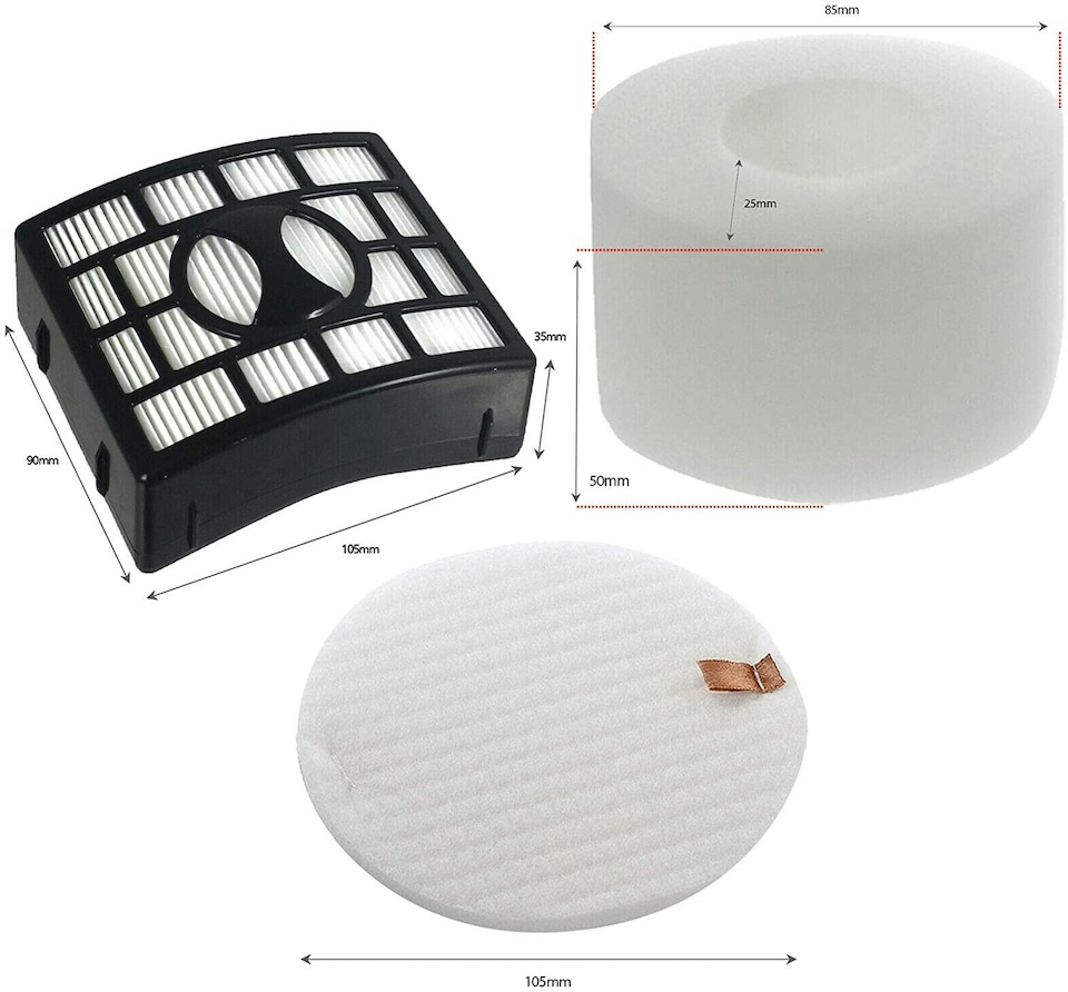 image 1 of SPARES2GO HEPA Filter Kit compatible with Shark Vacuum NV800 NV800UK NV801 NV801UK DuoClean Lift-Away NV803