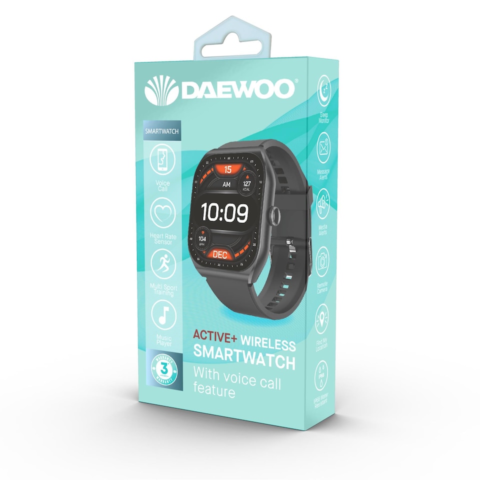 image 1 of Daewoo CNX Plus Smartwatch AMOLED Display, Calls & Fitness Tracking - Black