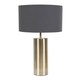 image 1 of ValueLights Lexy Antique Brass Dimmable Table Lamp Charcoal Shade | Gold