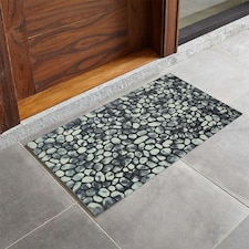 Stone Pebble Stylised Indoor & Outdoor Mat - Grey