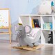 image 8 of HOMCOM Baby Rocking Horse Plush Ride On Elephant Rocker with Sound Safety Belt Toddler Toy for 18 - 36 Months