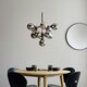 image 2 of Oscar 11 Light Multi Arm Glass Shade Ceiling Pendant Black Chrome